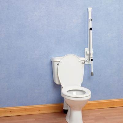 Devon Elite Folding Toilet Rail With Support Leg a