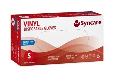 Syncare Vinyl Powder-Free Gloves - Clear