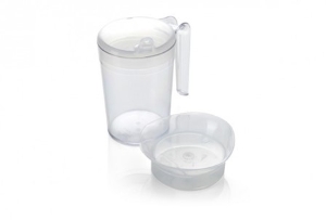 Large Clear Drinking Cup -Strong Handle -Spout & Feeder Lids