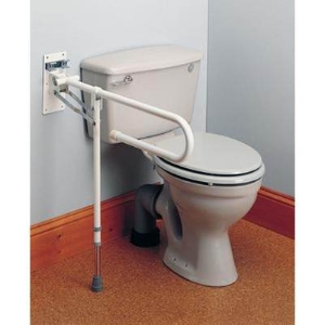 Fold Away Toilet Rail With Support Leg