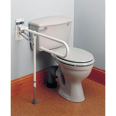 Fold Away Toilet Rail With Support Leg