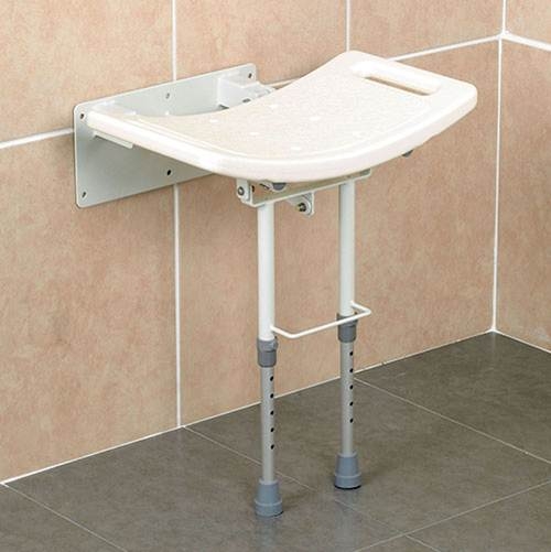 Wall Mounted Shower Seat - With Legs