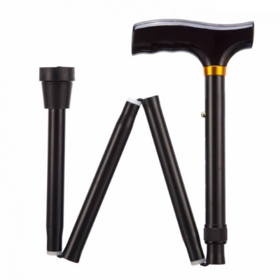 RM Folding Adjustable Walking Stick 33"-37" Black